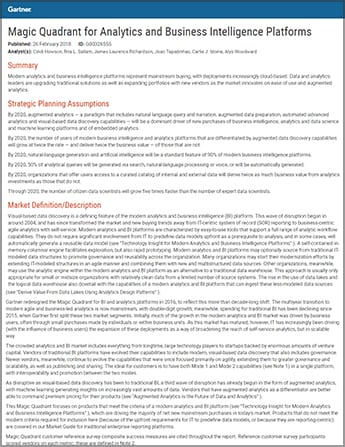ThoughtSpot Gartner Magic Quadrant Report for Analytics and Business