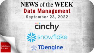 Data Management News for the Week of September 23; Updates from Cinchy, Snowflake, TDengine, and More