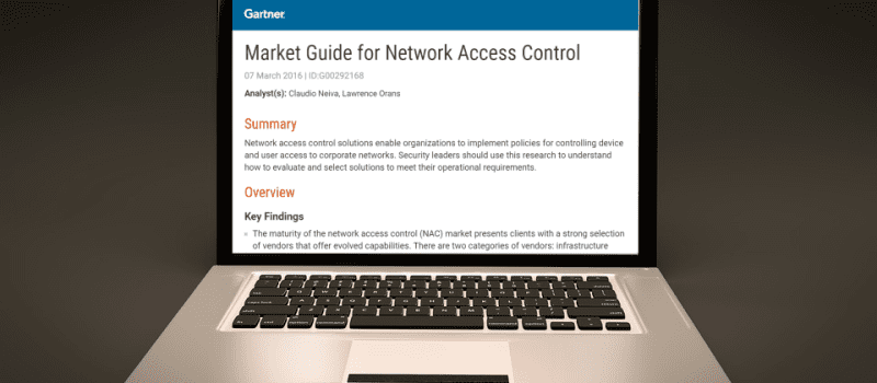 Gartner Market Guide for Network Access Control