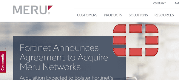 Fortinet Acquires Meru Networks